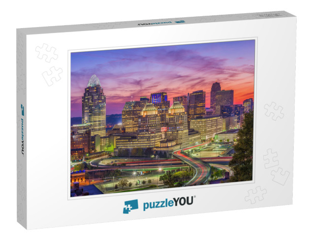 Cincinnati, Ohio, USA Skyline After Sunset... Jigsaw Puzzle