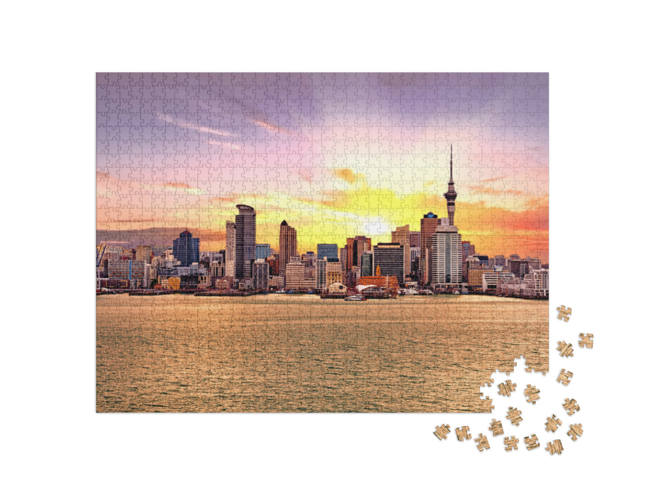 Skyline Photo of the Biggest City in the New Zealand, Auc... Jigsaw Puzzle with 1000 pieces