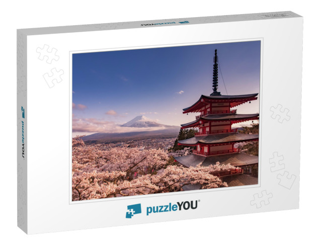 Japan Beautiful Landscape Mountain Fuji & Chureito Red Pa... Jigsaw Puzzle