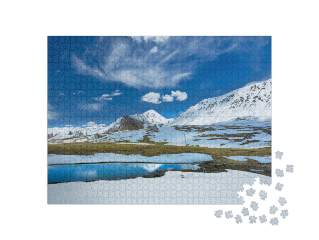 Beautiful Snow Peak At Khunjerab Pass Northern Pakistan... Jigsaw Puzzle with 1000 pieces