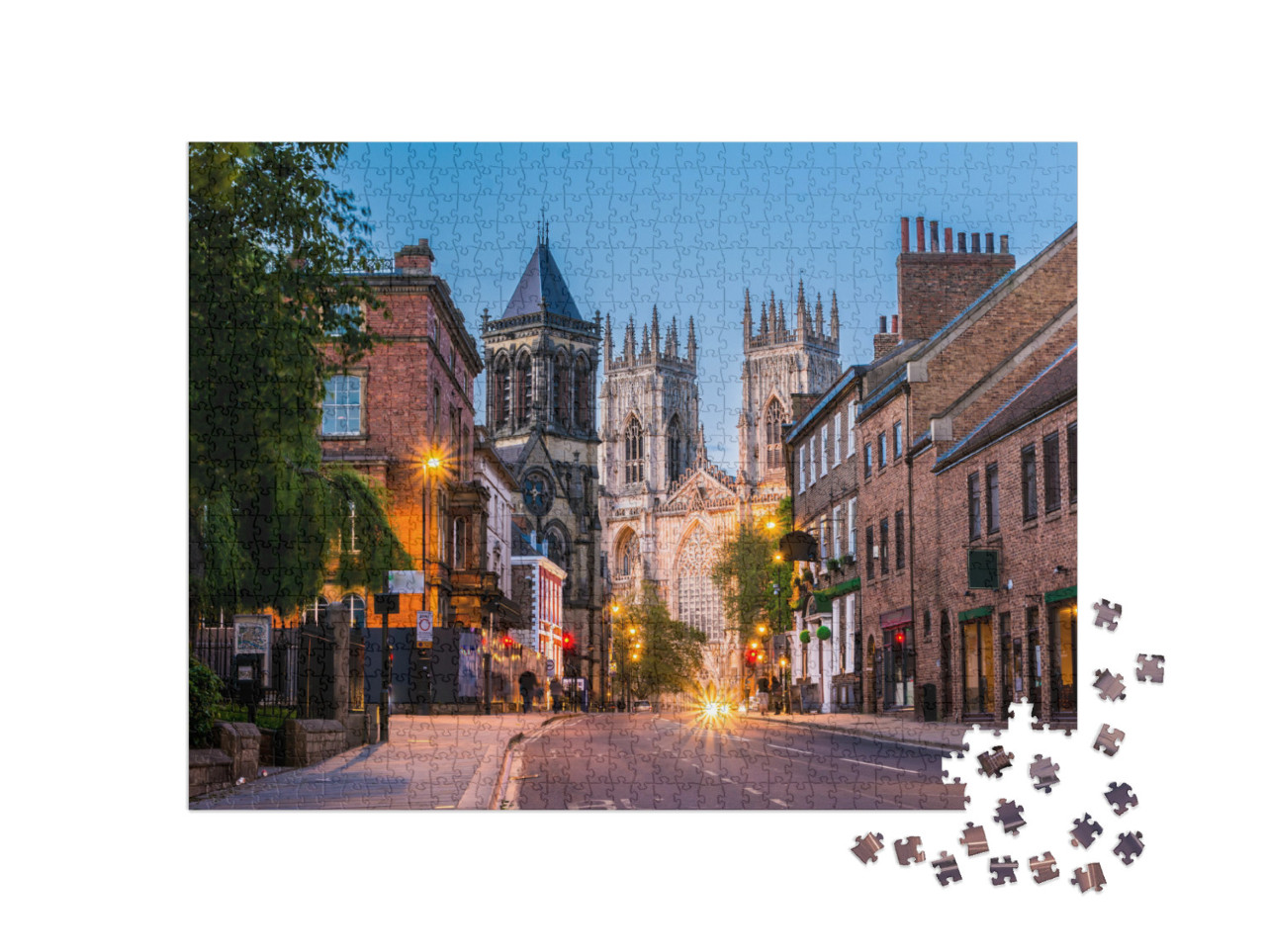 York, Evening Cityscape View from the Street with York Mi... Jigsaw Puzzle with 1000 pieces