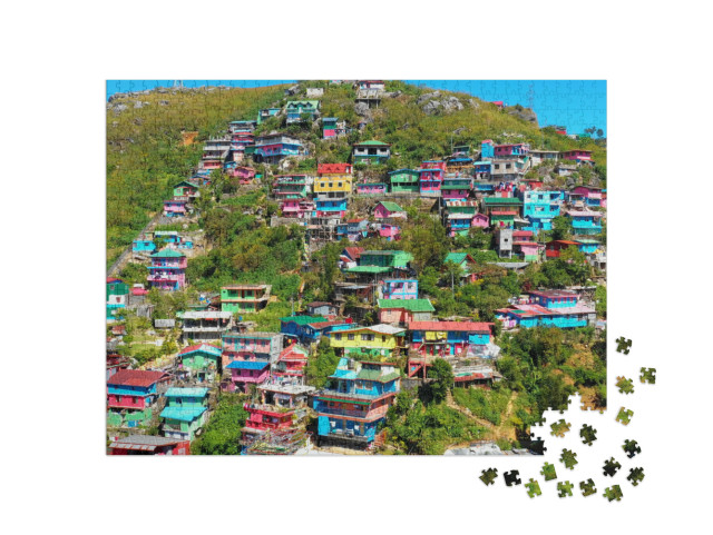 Colorful Houses in Aerial View, La Trinidad, Benguet, Phi... Jigsaw Puzzle with 1000 pieces