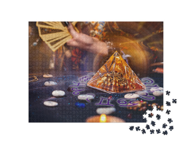 Magic Divination & Esotericism. Magic Glass Pyramid with... Jigsaw Puzzle with 1000 pieces