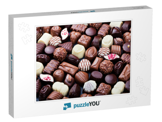 Assortment of Fine Chocolate Candies, White, Dark & Milk... Jigsaw Puzzle