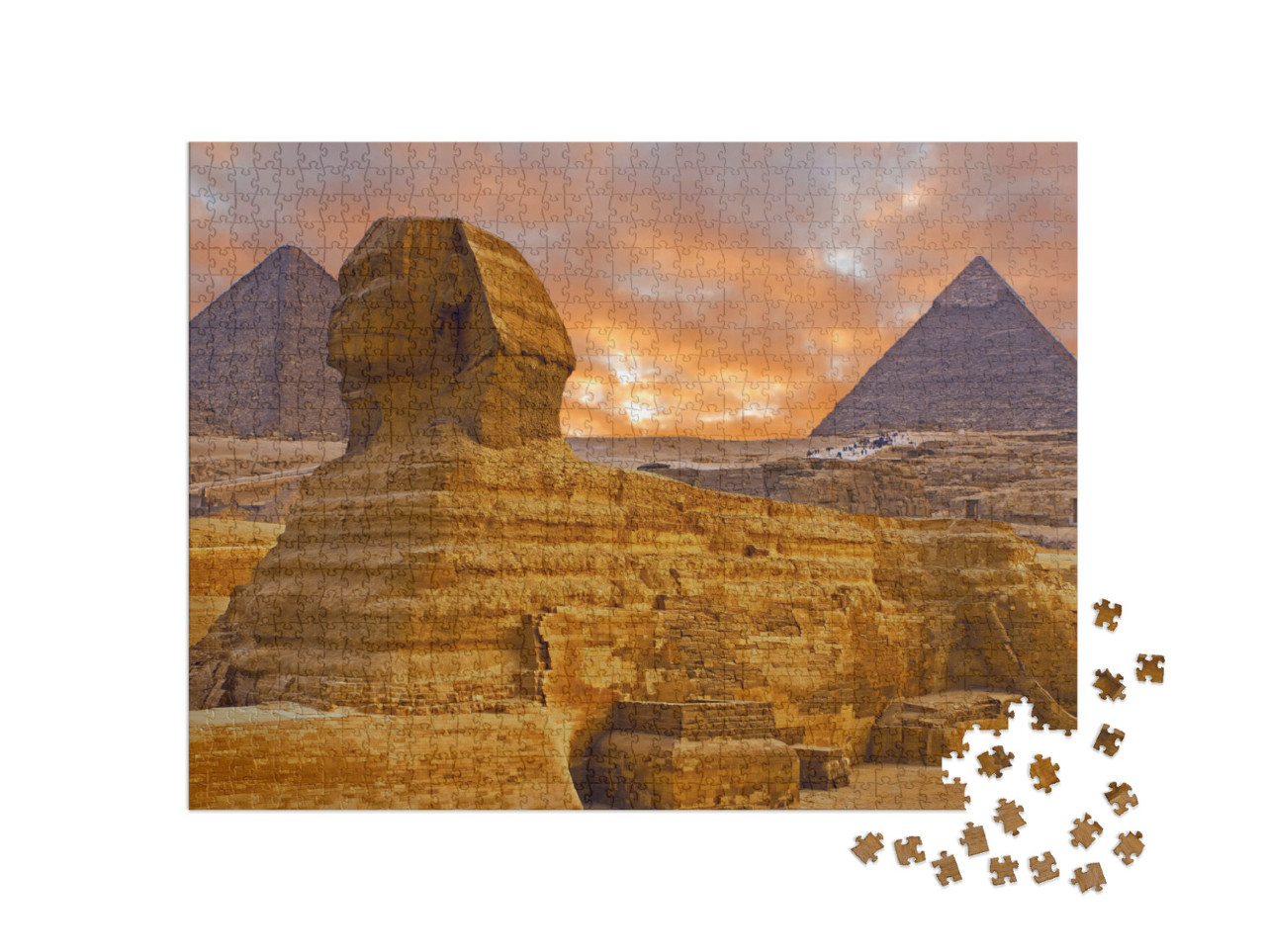 View of the Sphinx Egypt, the Giza Plateau in the Sahara... Jigsaw Puzzle with 1000 pieces