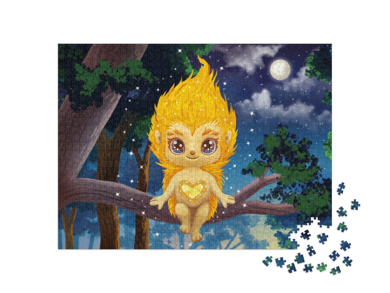 GOLDY: In the Moonlight Jigsaw Puzzle with 1000 pieces