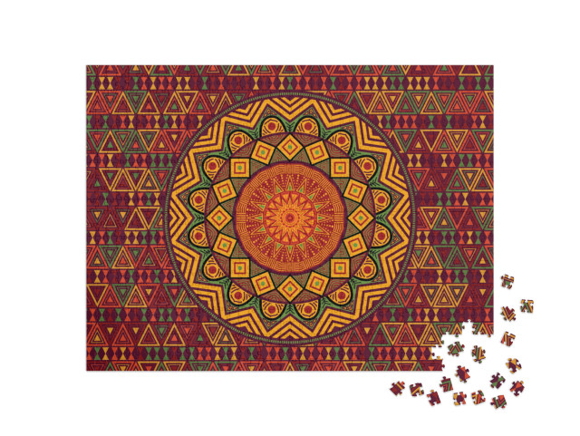 Africa Mandala Circular Pattern in Colorful Pattern. Poly... Jigsaw Puzzle with 1000 pieces