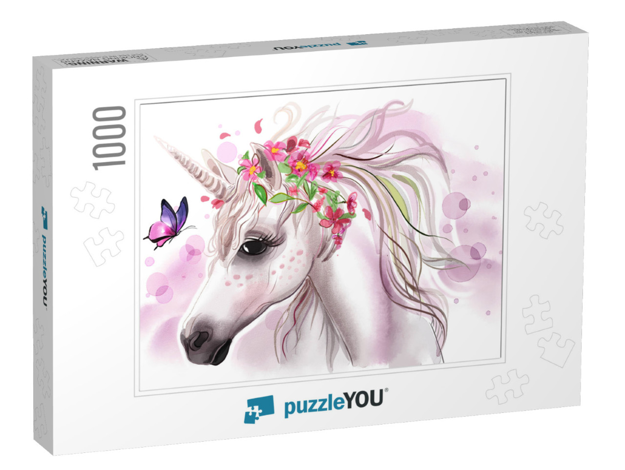 Unicorn Print Unicorn Nursery Wall Art Nursery Print Nurs... Jigsaw Puzzle with 1000 pieces