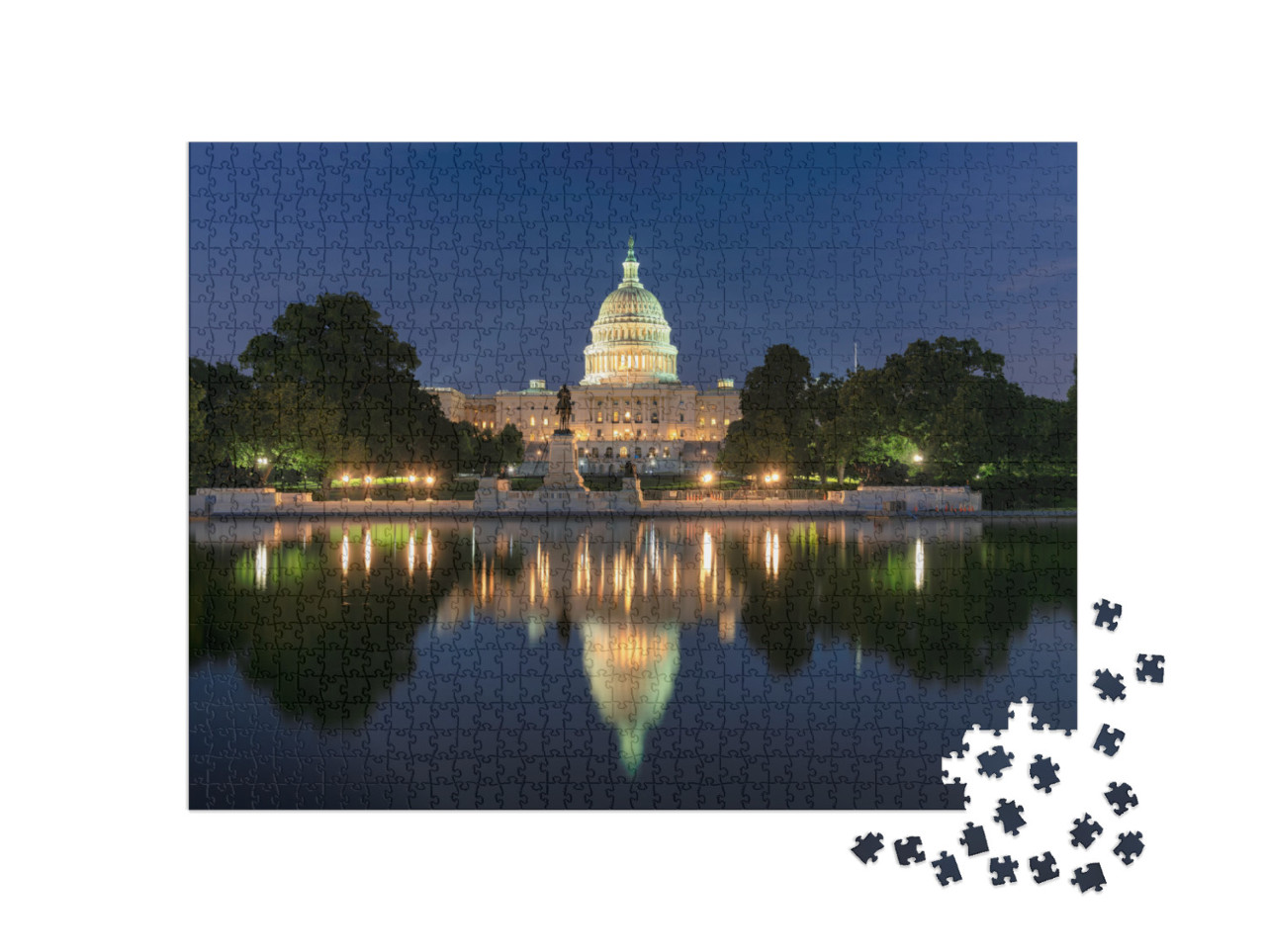 Us Capitol Building At Night, Washington Dc, Usa... Jigsaw Puzzle with 1000 pieces