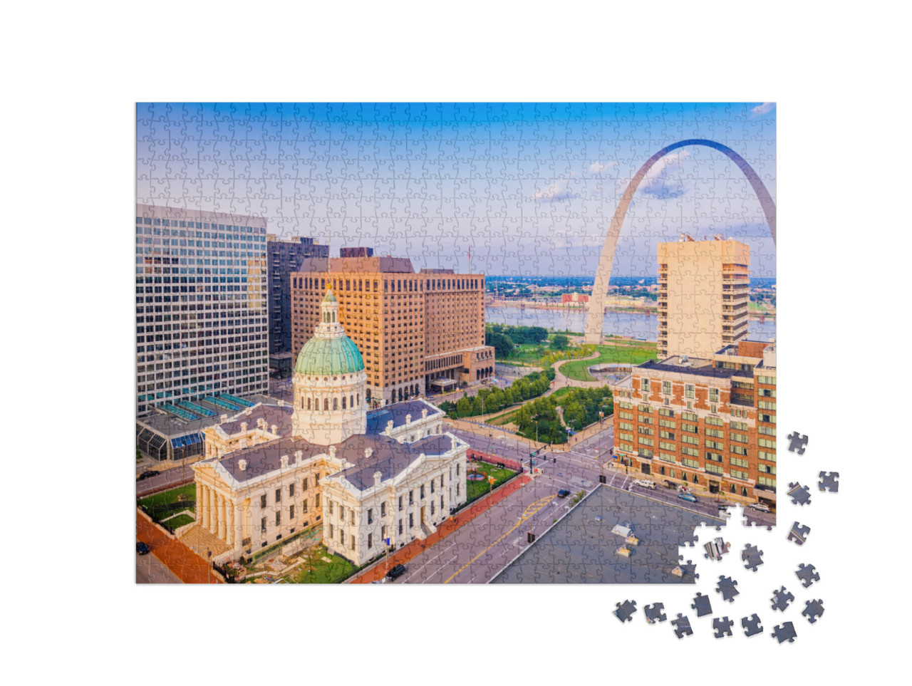 St. Louis, Missouri, USA Downtown Cityscape with the Arch... Jigsaw Puzzle with 1000 pieces