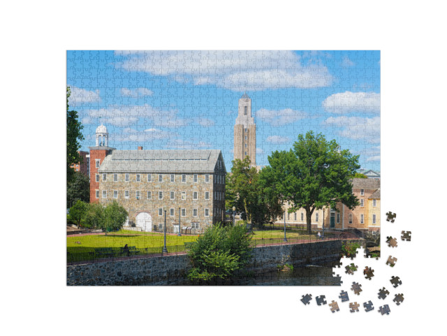 Historic Wilkinson Mill Building in Old Slater Mill Natio... Jigsaw Puzzle with 1000 pieces