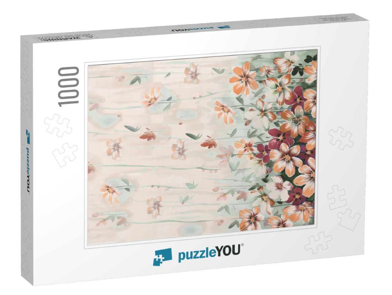 The Amazing Fabric Abstract Background, Halftone Flowers... Jigsaw Puzzle with 1000 pieces