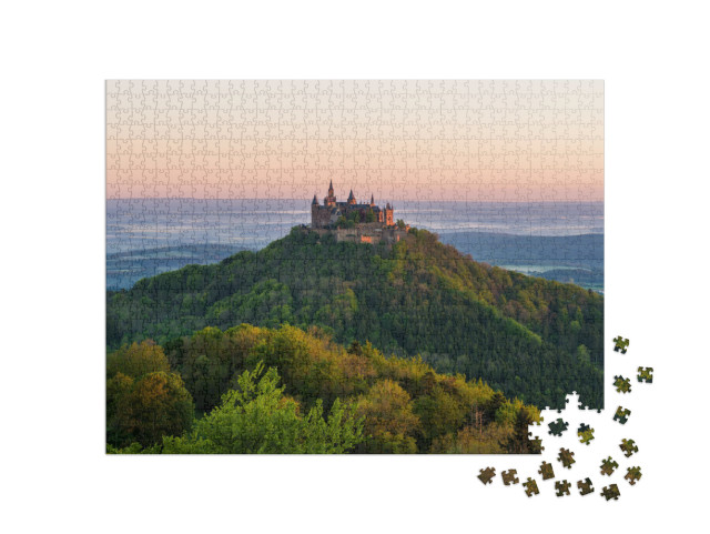 Golden Hour At Hohenzollern Castle... Jigsaw Puzzle with 1000 pieces