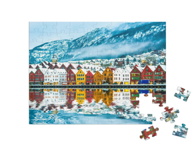 View on Bruges. Bergen Norway... Jigsaw Puzzle with 100 pieces