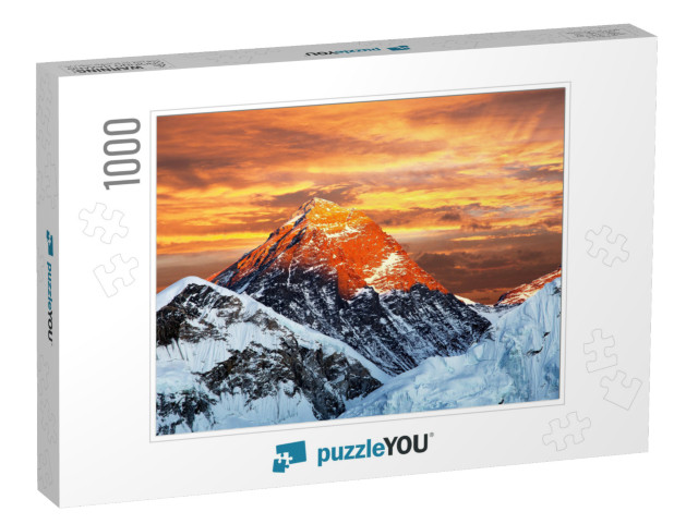 Evening Colored View of Mount Everest from Kala Patthar... Jigsaw Puzzle with 1000 pieces