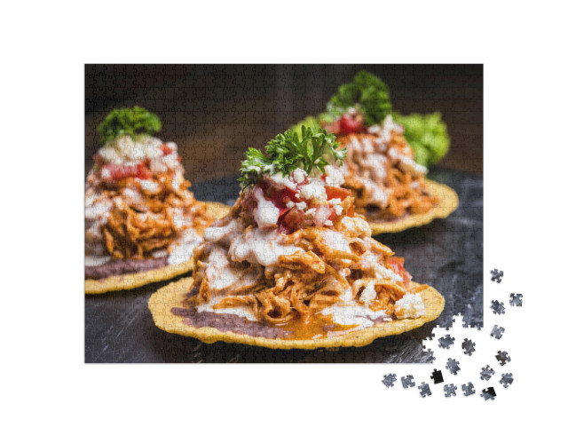 Tostadas Mexican Style with Chicken... Jigsaw Puzzle with 1000 pieces