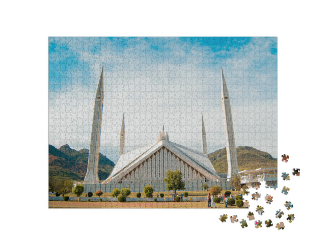 Faisal Mosque Islamabad... Jigsaw Puzzle with 1000 pieces