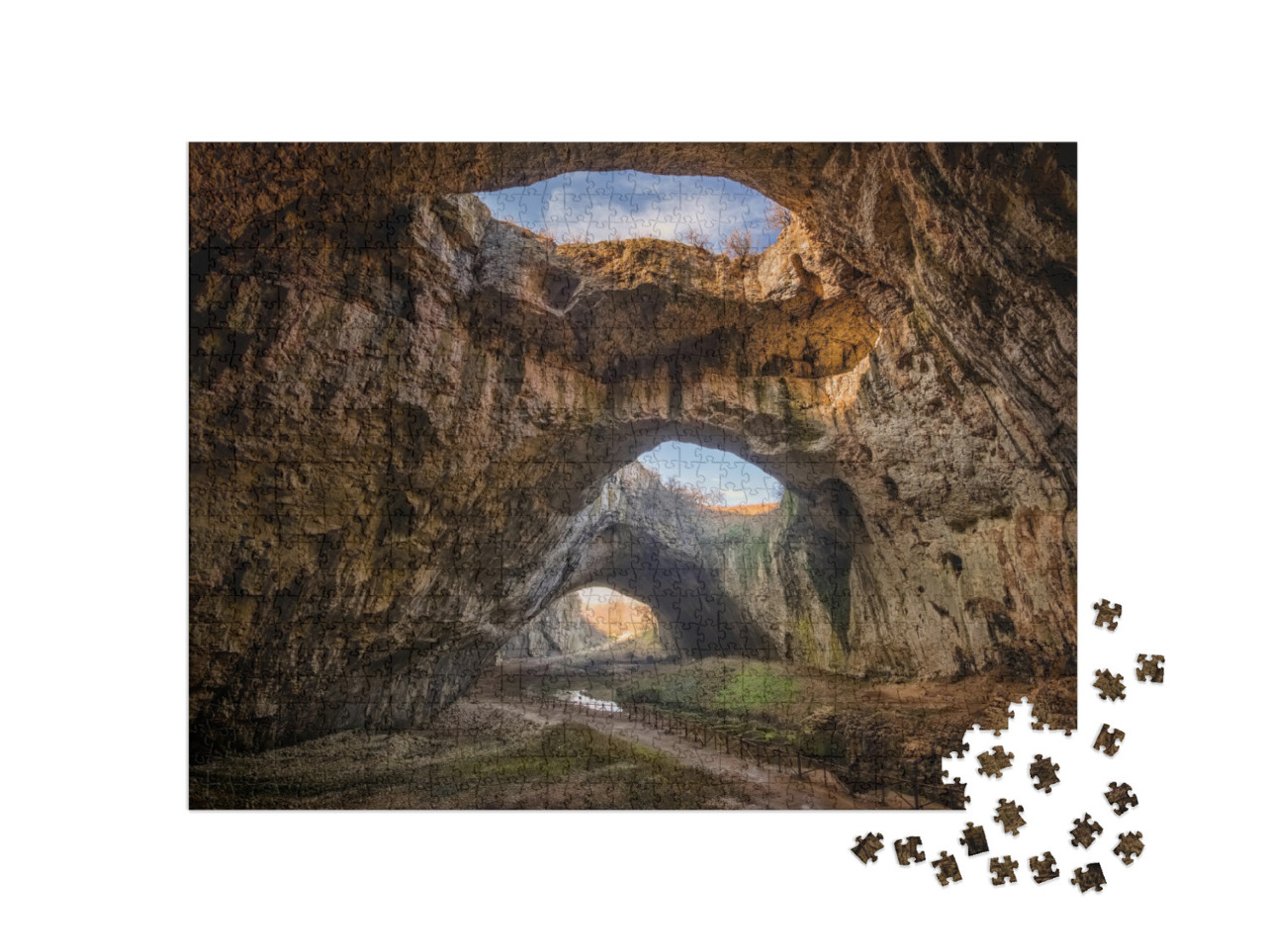 The Cave. Magnificent View of the Devetaki Cave, Bulgaria... Jigsaw Puzzle with 1000 pieces