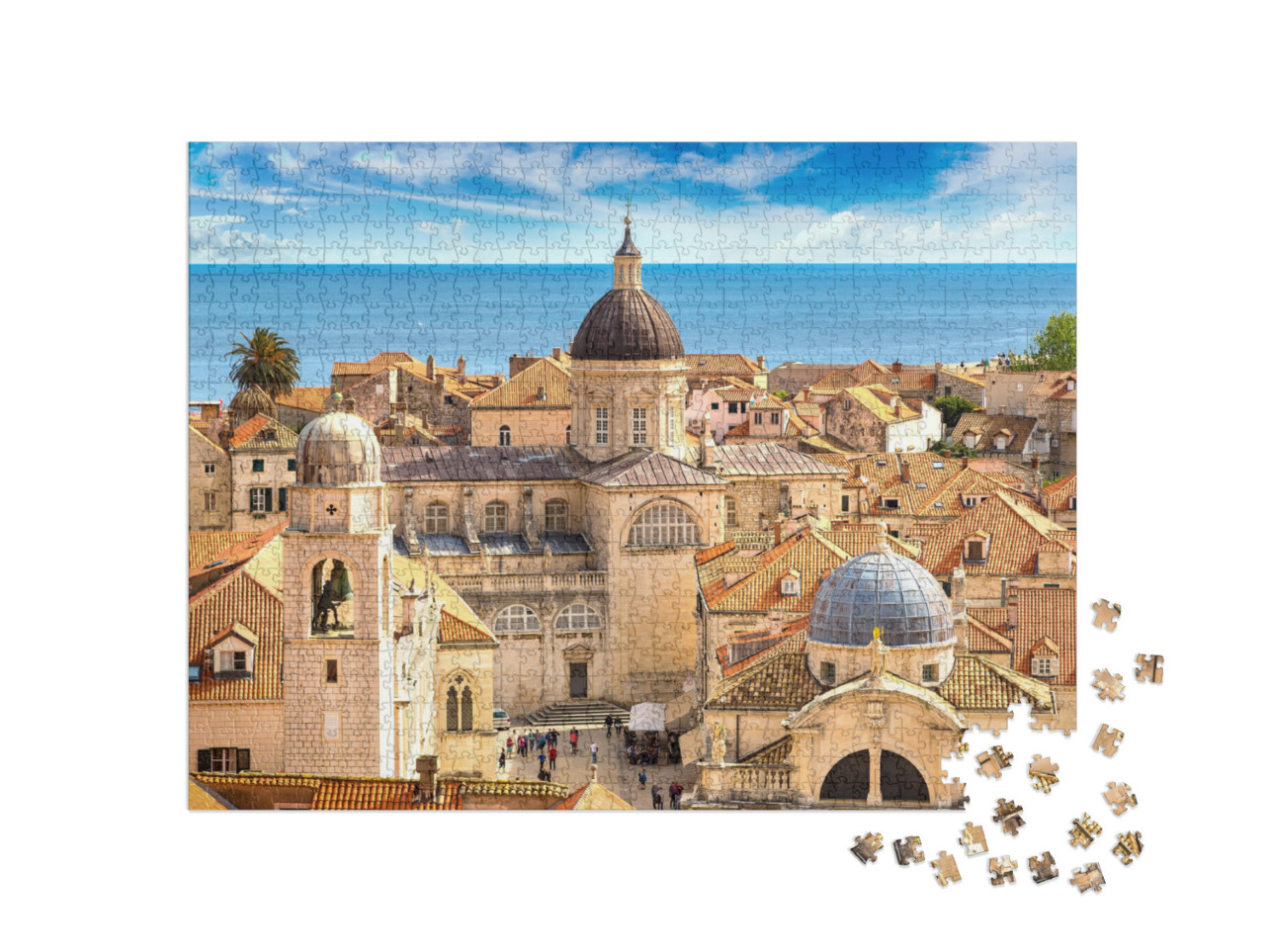 Old City Dubrovnik in a Beautiful Summer Day, Croatia... Jigsaw Puzzle with 1000 pieces