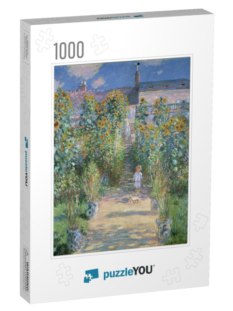 The Artists Garden At Vetheuil, by Claude Monet, 1880, Fr... Jigsaw Puzzle with 1000 pieces