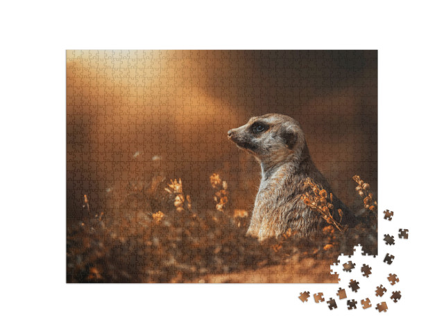 Suricate or Meerkat Suricata Suricatta Detail Portrait... Jigsaw Puzzle with 1000 pieces