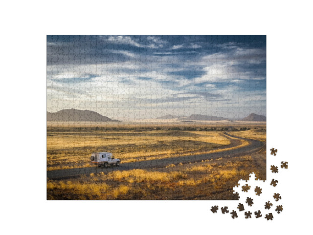 Early Morning on the Way to the Sand Dunes of Sossusvlei... Jigsaw Puzzle with 1000 pieces