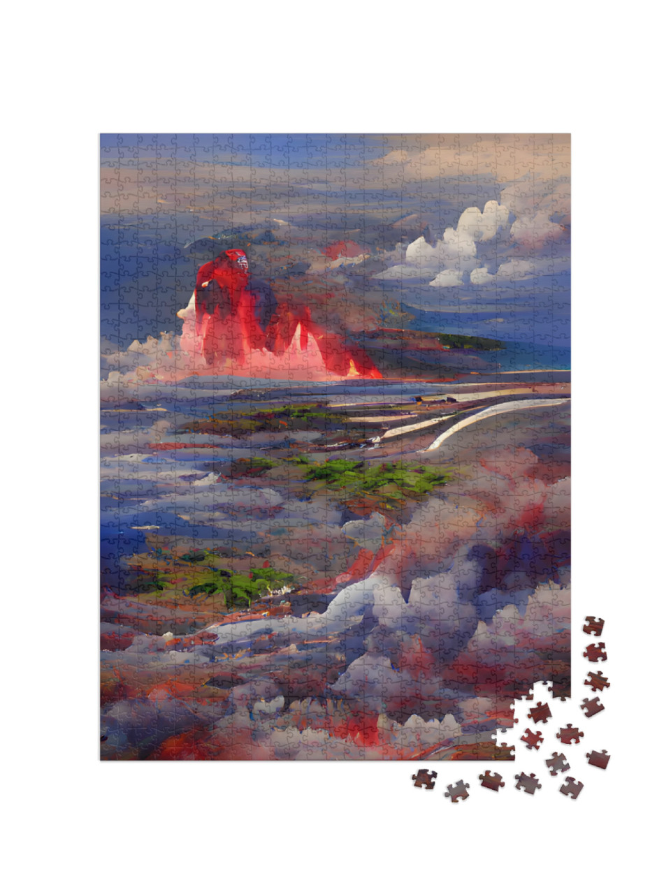 Hawaii Volcanoes National Park with Active Kilauea Volcan... Jigsaw Puzzle with 1000 pieces