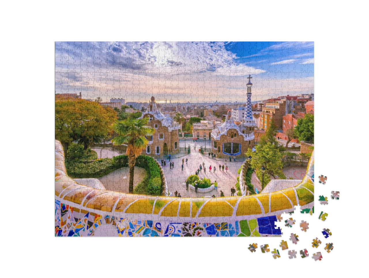 View of the City from Park Guell in Barcelona... Jigsaw Puzzle with 1000 pieces