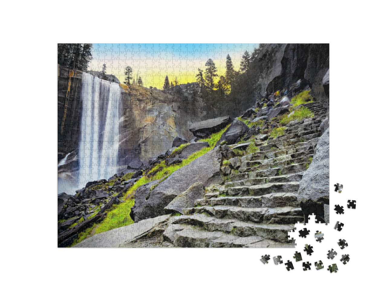 Vernal Falls At Dawn, Yosemite National Park, California... Jigsaw Puzzle with 1000 pieces