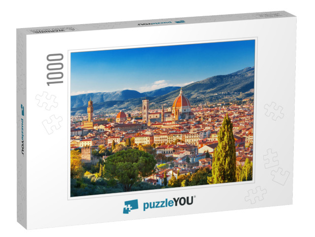 View of Florence, Ponte Vecchio, Palazzo Vecchio & Floren... Jigsaw Puzzle with 1000 pieces