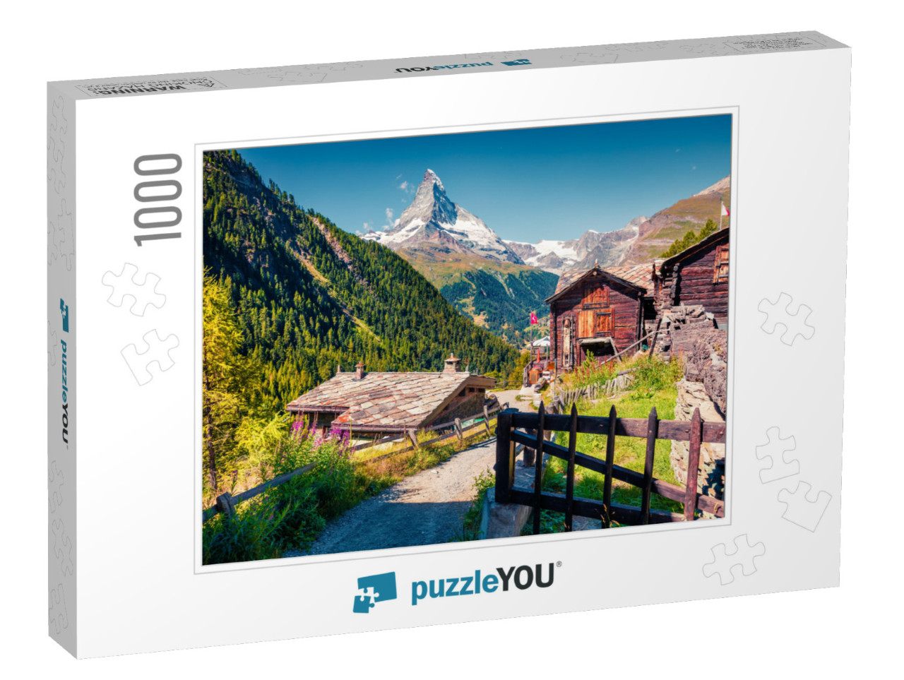 Sunny Summer Morning in Zermatt Village with Matterhorn M... Jigsaw Puzzle with 1000 pieces