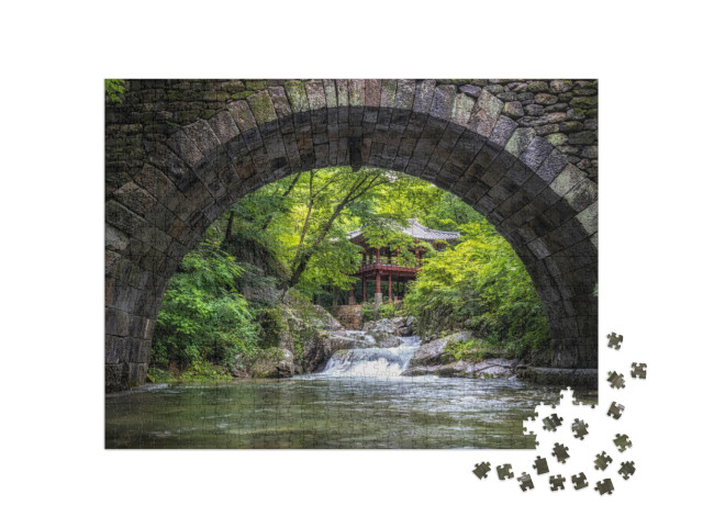 Seungseongyo Bridge & the Famous Korean Pavilion Over the... Jigsaw Puzzle with 1000 pieces