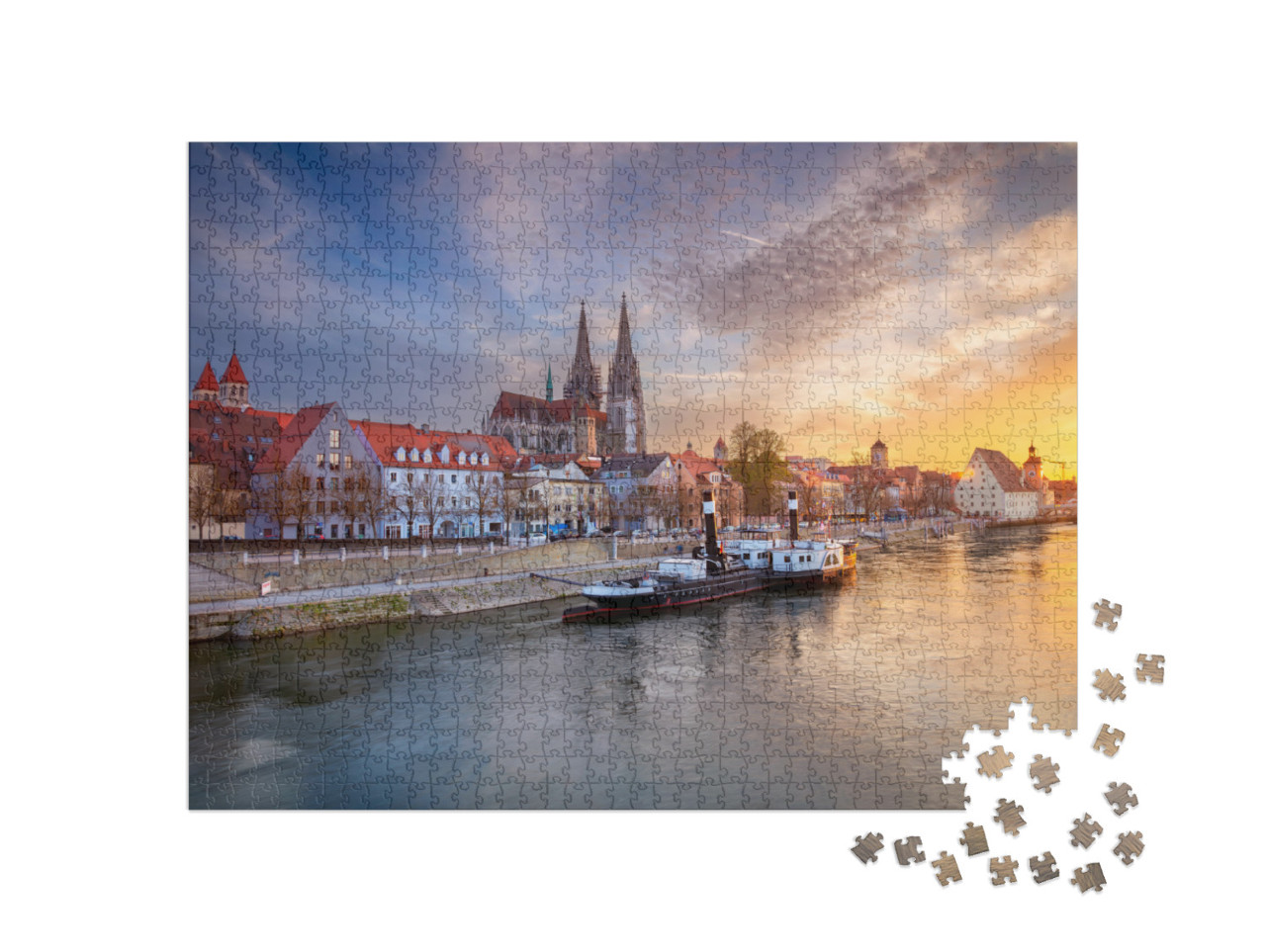 Regensburg. Cityscape Image of Regensburg, Germany During... Jigsaw Puzzle with 1000 pieces