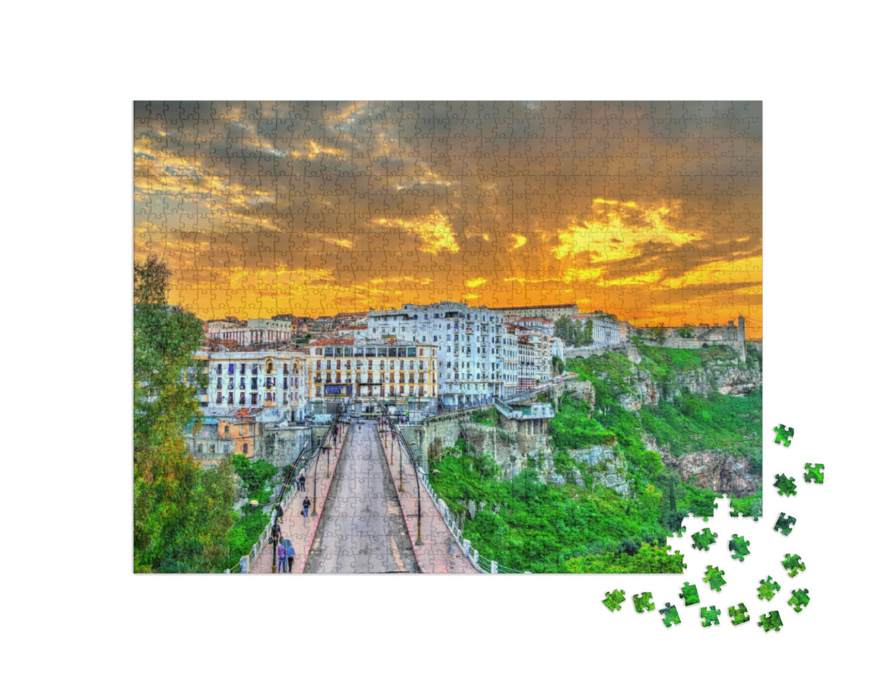 Skyline of Constantine At Sunset. Algeria, North Africa... Jigsaw Puzzle with 1000 pieces