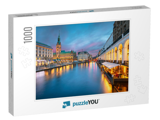 Hamburg, Germany. Cityscape Image of Hamburg Downtown wit... Jigsaw Puzzle with 1000 pieces