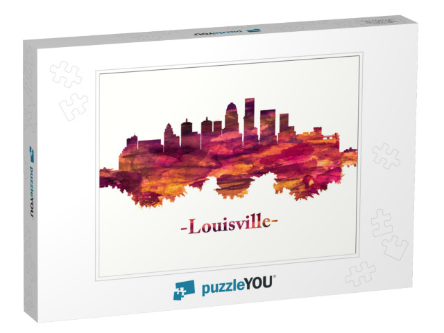 Red Skyline of Louisville, Largest City of Kentucky, Sits... Jigsaw Puzzle