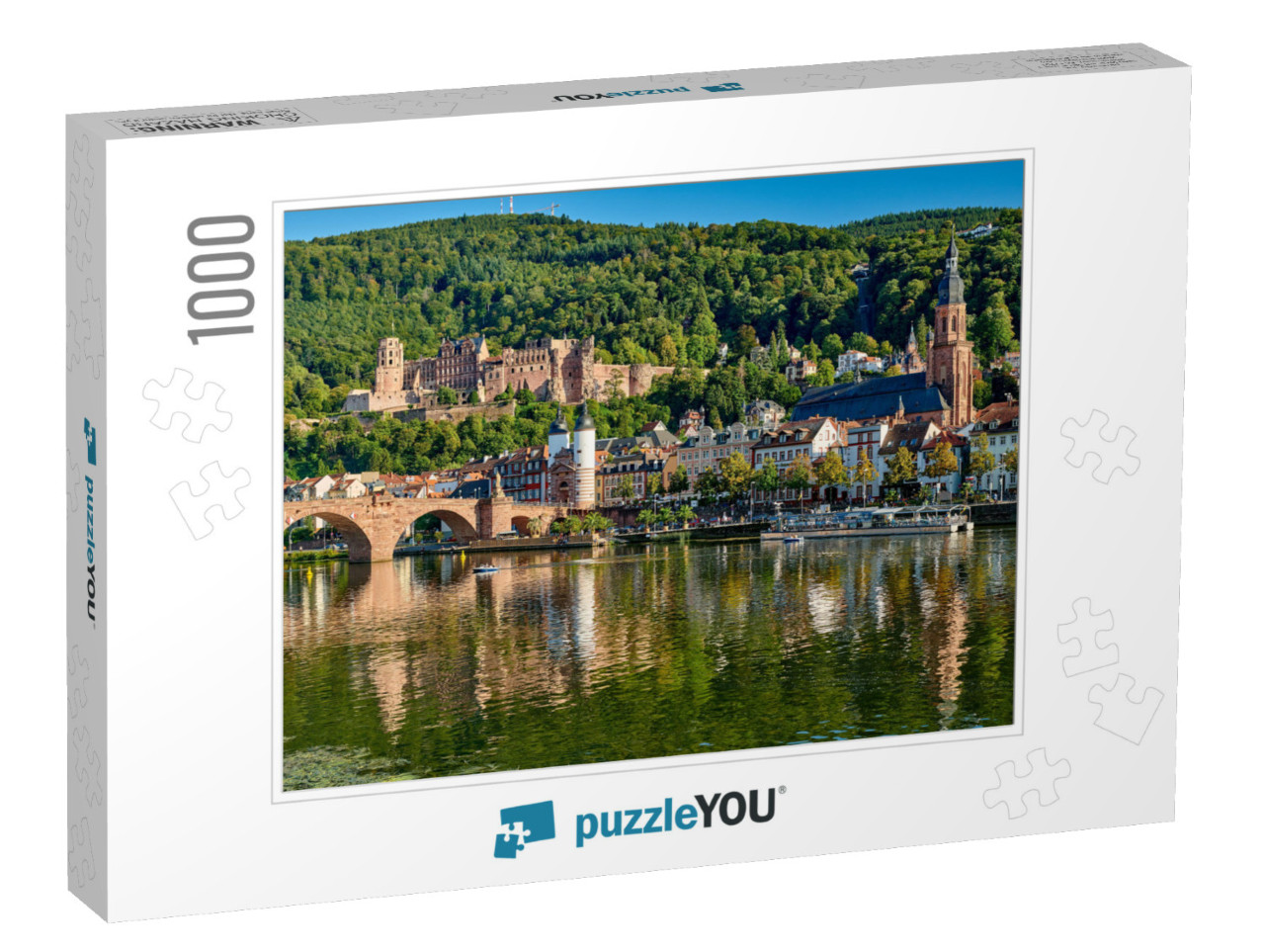 Heidelberg Town with Old Karl Theodor Bridge & Castle on... Jigsaw Puzzle with 1000 pieces