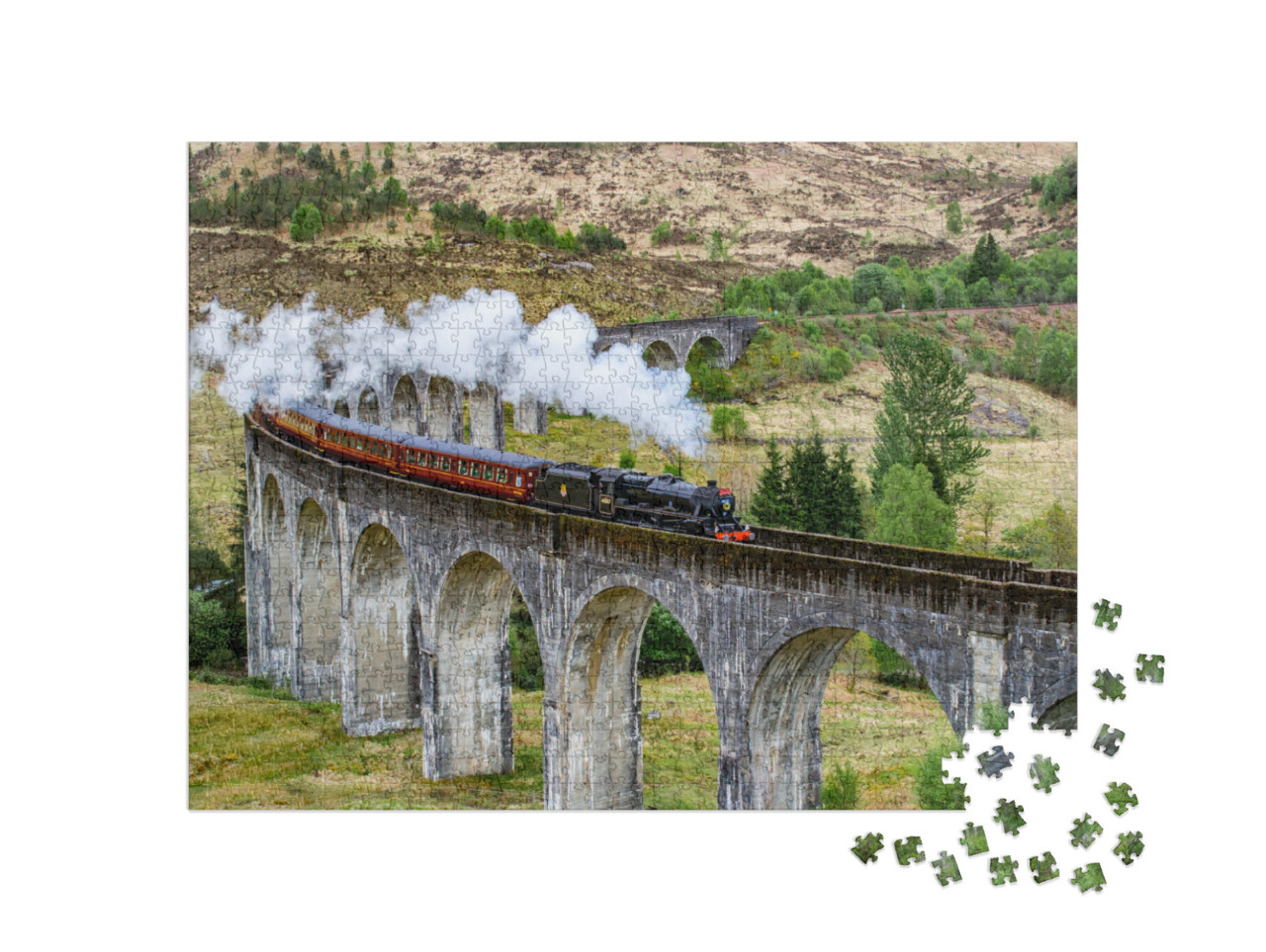 Glenfinnan Viaduct, Scotland. Travel/Tourist Destination... Jigsaw Puzzle with 1000 pieces