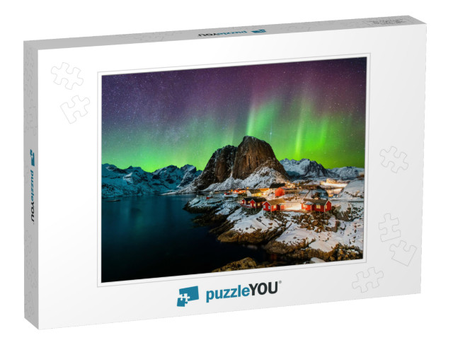 Aurora Borealis Over Hamnoy in Norway... Jigsaw Puzzle