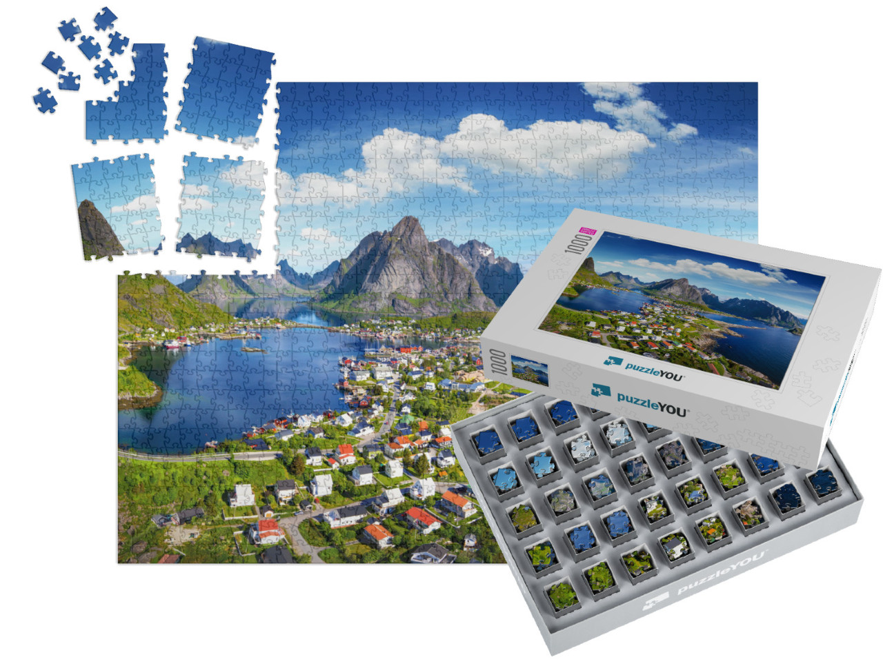 Reine, Lofoten, Norway. the Village of Reine Under a Sunn... | SMART SORTED® | Jigsaw Puzzle with 1000 pieces