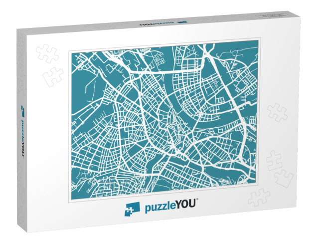 Detailed Vector Map of Basel, Scale 130 000, Switzerland... Jigsaw Puzzle