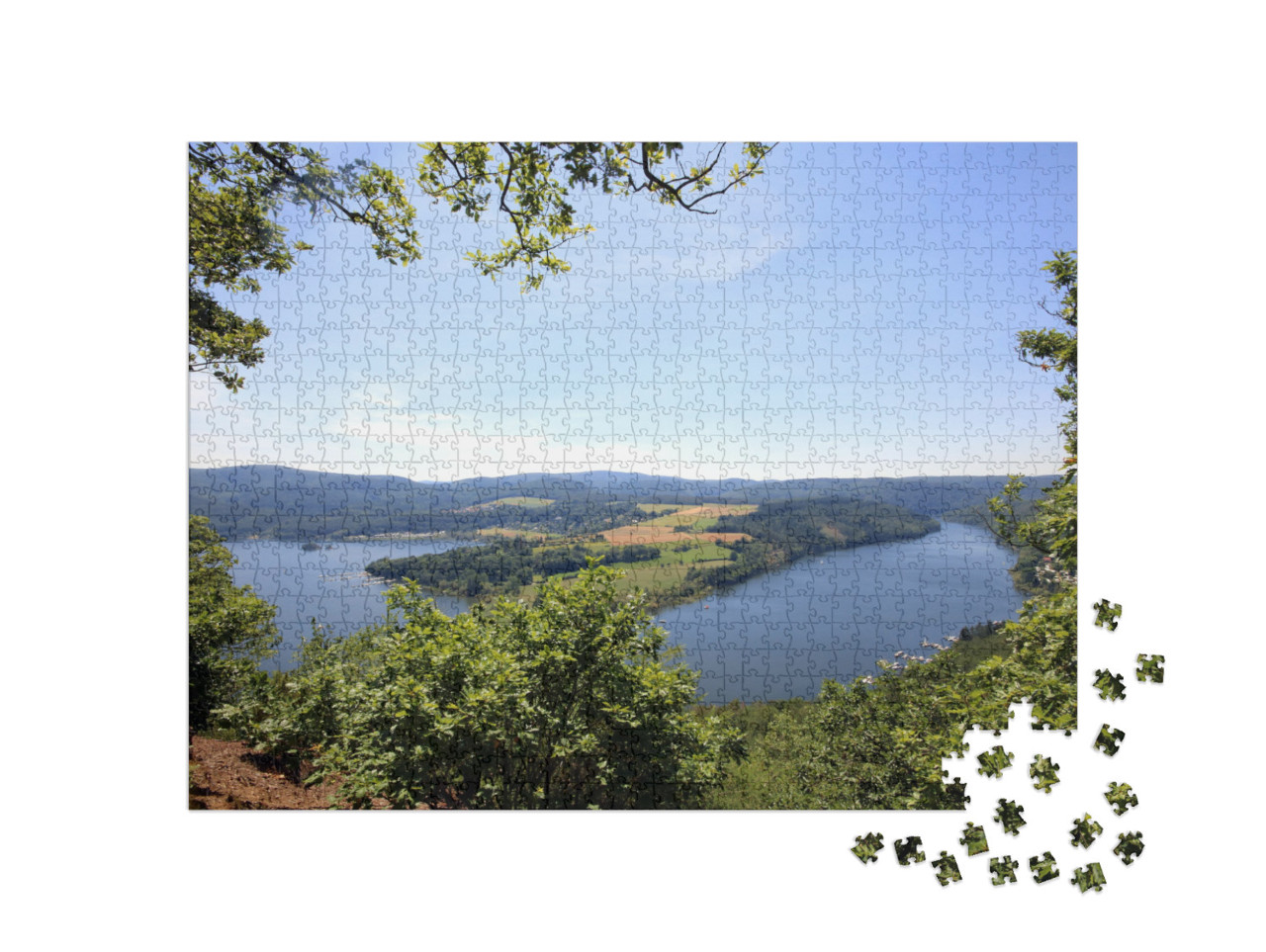 View to the Lake Edersee... Jigsaw Puzzle with 1000 pieces