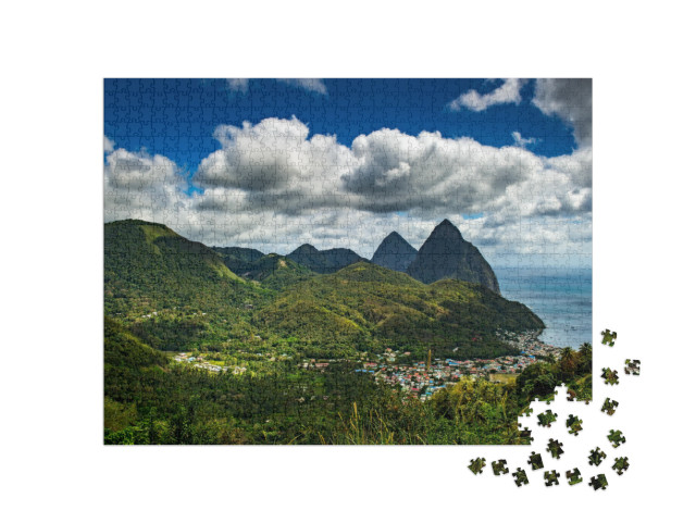 Castries, Saint Lucia / 04. 07. 2014. the Pitons, the Twi... Jigsaw Puzzle with 1000 pieces