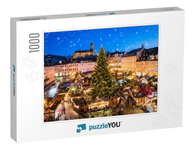 Traditional German Christmas Market in Annaberg-Buchholz... Jigsaw Puzzle with 1000 pieces