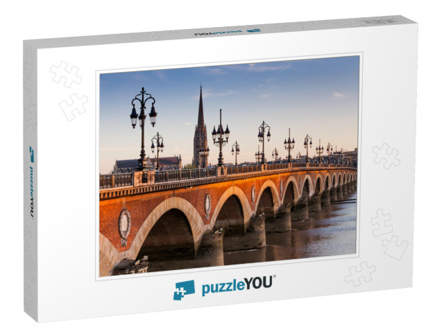 View of the Pont De Pierre At Sunset in the Famous Winery... Jigsaw Puzzle