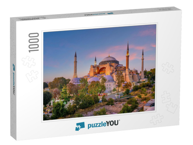 Beautiful View on Hagia Sophia in Istanbul, Turkey from T... Jigsaw Puzzle with 1000 pieces