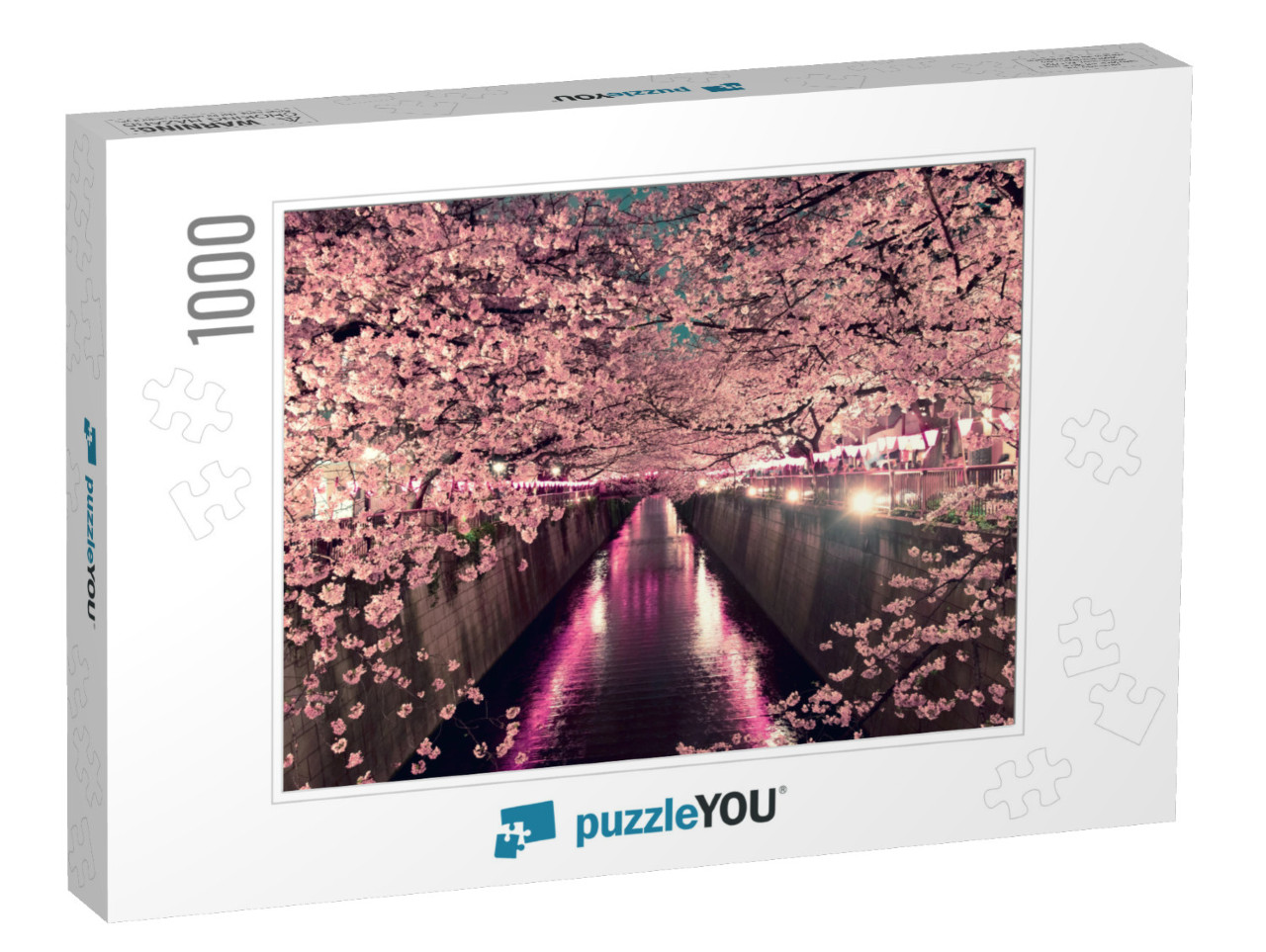 Cherry Blossoms At Night in Tokyo... Jigsaw Puzzle with 1000 pieces