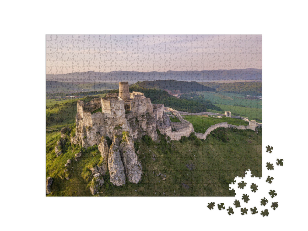 Spis... Castle in Slovakia. Morning Light. Spring Backgroun... Jigsaw Puzzle with 1000 pieces