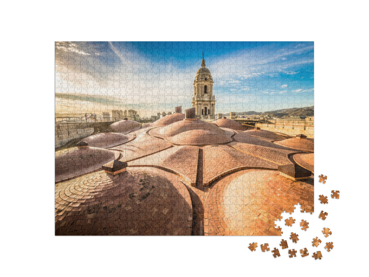 Nice Sunset on the Roof of Malaga Cathedral Malaga Spain... Jigsaw Puzzle with 1000 pieces