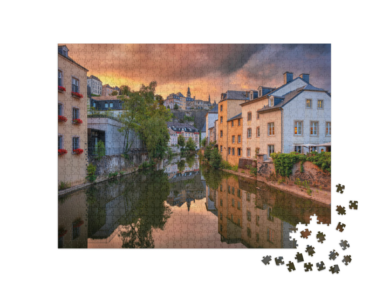 Luxembourg City. Cityscape Image of Old Town Luxembourg D... Jigsaw Puzzle with 1000 pieces